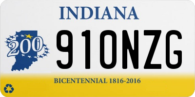 IN license plate 910NZG