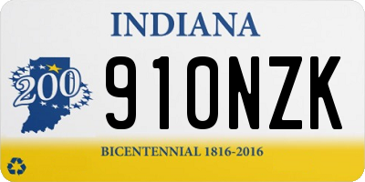 IN license plate 910NZK