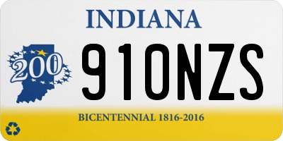IN license plate 910NZS