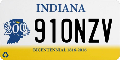 IN license plate 910NZV