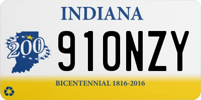 IN license plate 910NZY