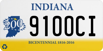 IN license plate 910OCI