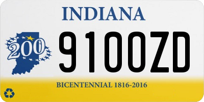 IN license plate 910OZD