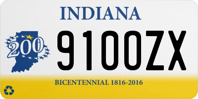 IN license plate 910OZX