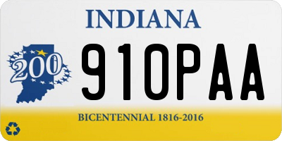 IN license plate 910PAA