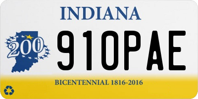 IN license plate 910PAE
