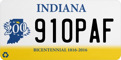 IN license plate 910PAF