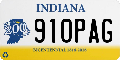 IN license plate 910PAG