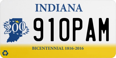 IN license plate 910PAM