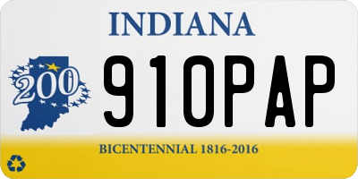 IN license plate 910PAP
