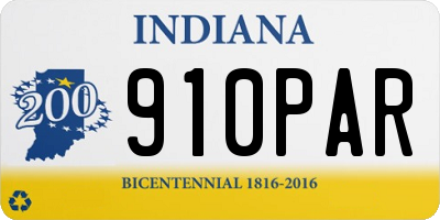 IN license plate 910PAR