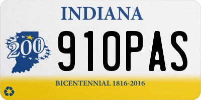 IN license plate 910PAS