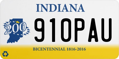 IN license plate 910PAU