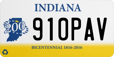 IN license plate 910PAV