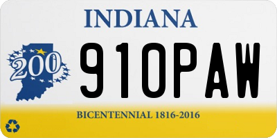 IN license plate 910PAW