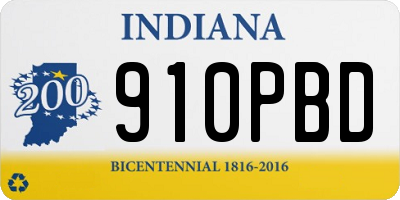 IN license plate 910PBD