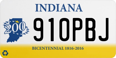 IN license plate 910PBJ