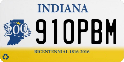 IN license plate 910PBM