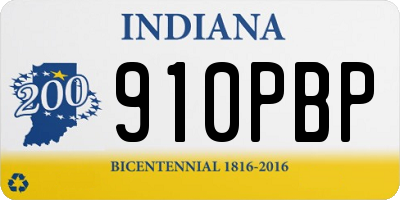 IN license plate 910PBP