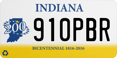 IN license plate 910PBR