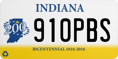 IN license plate 910PBS