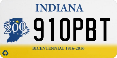 IN license plate 910PBT