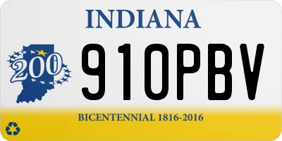 IN license plate 910PBV