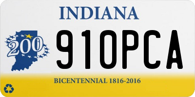 IN license plate 910PCA