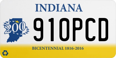 IN license plate 910PCD