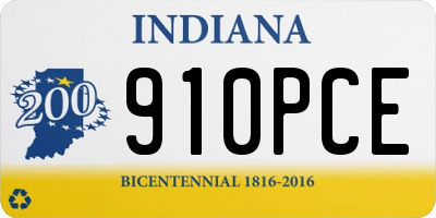 IN license plate 910PCE