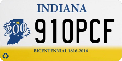 IN license plate 910PCF