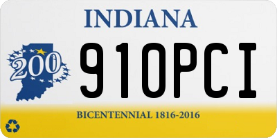 IN license plate 910PCI
