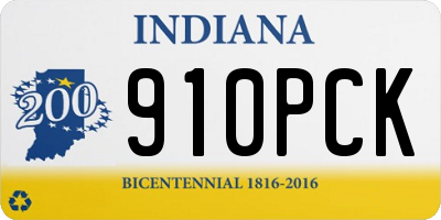 IN license plate 910PCK