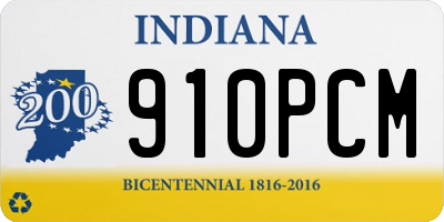 IN license plate 910PCM