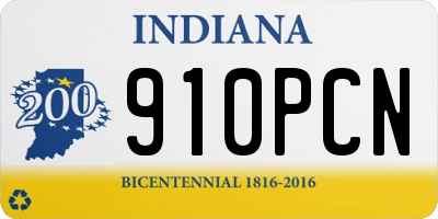IN license plate 910PCN
