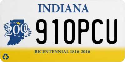 IN license plate 910PCU