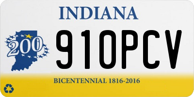 IN license plate 910PCV