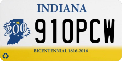 IN license plate 910PCW