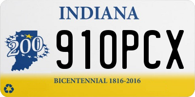 IN license plate 910PCX