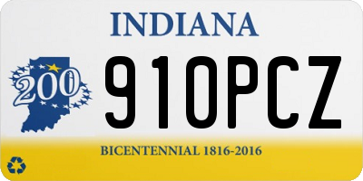 IN license plate 910PCZ