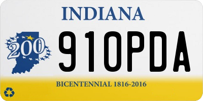 IN license plate 910PDA