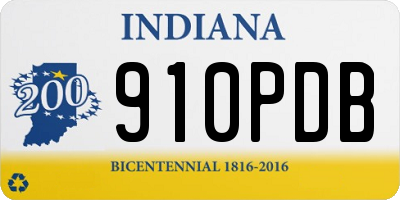 IN license plate 910PDB