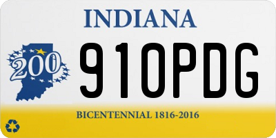 IN license plate 910PDG