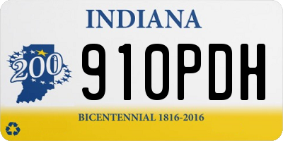 IN license plate 910PDH