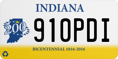 IN license plate 910PDI