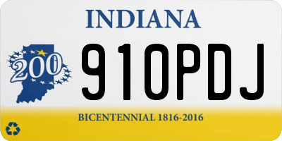 IN license plate 910PDJ