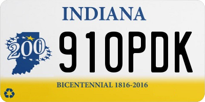 IN license plate 910PDK