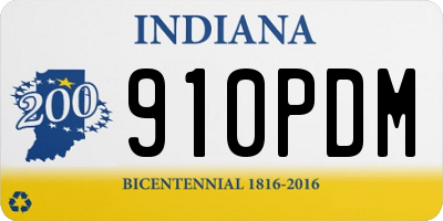 IN license plate 910PDM