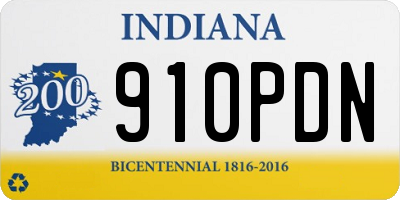 IN license plate 910PDN
