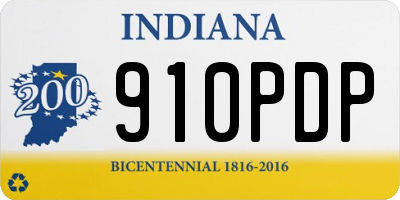 IN license plate 910PDP